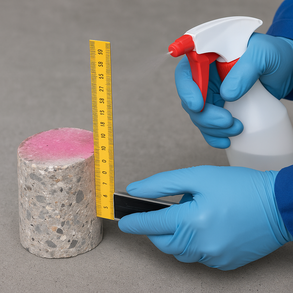 Carbonation Depth Test on Concrete